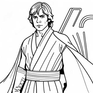Luke Skywalker in Jedi-Roben Ausmalbild | Luke Skywalker Ausmalbild