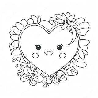 Niedliche Herz Mama mit Blumen Ausmalbild | Herz Mama Ausmalbild