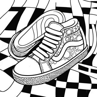 Vans Schachbrettmuster Schuhe Ausmalbild | Vans Schuhe Ausmalbild