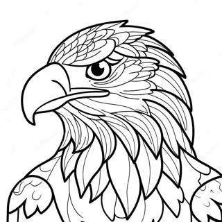 Mutiger Adler Patriotisches Ausmalbild | Patriotisch Ausmalbild
