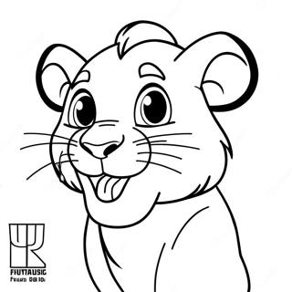Simba brüllendes Ausmalbild | König der Löwen Ausmalbild