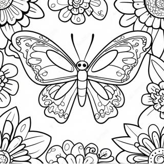 Bunte Schmetterlingsmotte Ausmalbild | Motten Ausmalbild