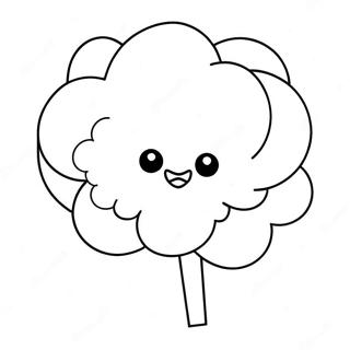 Fluffige Zuckerwatte Ausmalbild | Zuckerwatte Ausmalbild
