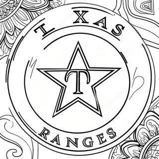 Texas Rangers Logo Ausmalbild | Texas Rangers Ausmalbild