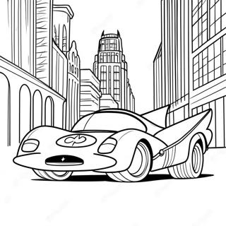 Batmobile Rasant durch Gotham Ausmalbild | Batmobil Ausmalbild