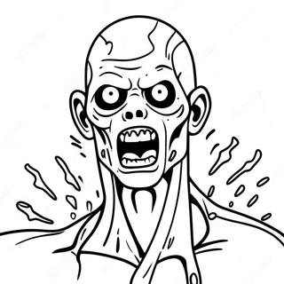 Blutige Zombie-Blutspritzer Ausmalbild | Blut-Themen Ausmalbild