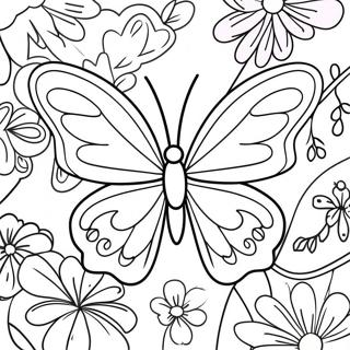 Lila Schmetterling Ausmalbild | Lila Ausmalbild
