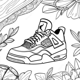Coole Jordan 4 Sneaker Ausmalbild | Jordan 4 Sneaker Ausmalbild