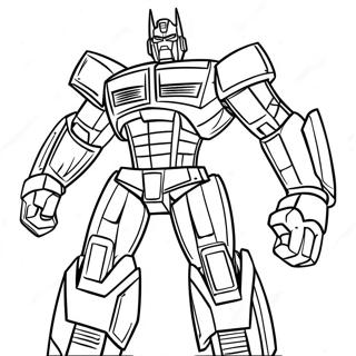 Optimus Prime heroische Pose Ausmalbild | Transformator Ausmalbild