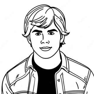Troy Bolton singend Ausmalbild | High School Musical Ausmalbild
