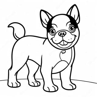 Verspielte Boston Terrier Ausmalbild | Boston Terrier Ausmalbild