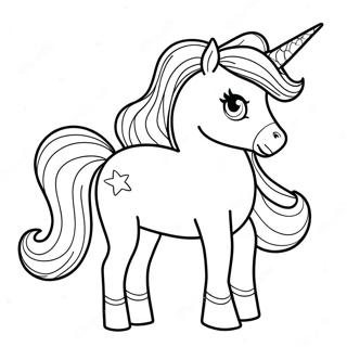Glitzerndes Einhorn Barbie Ausmalbild | Barbie Einhorn Ausmalbild