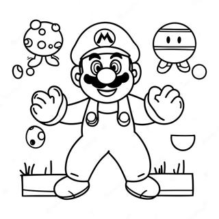 Mario Power-Ups Ausmalbild | Mario Power-Ups Ausmalbild