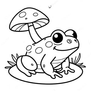 Frosch und Pilz Ausmalbild | Frosch und Pilz Ausmalbild