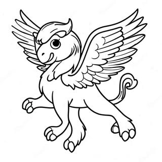 Majestätischer Griffin im Flug Ausmalbild | Griffin Ausmalbild