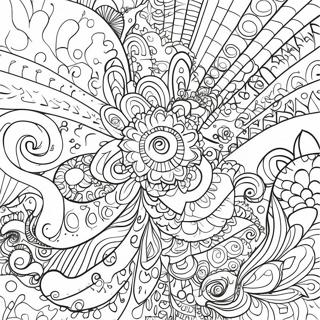 Psychedelische Ästhetische Muster Ausmalbild | Ästhetisch Trippy Ausmalbild