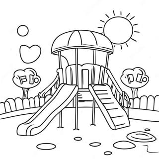 Sonniger Spielplatz Ausmalbild | Spielplatz Ausmalbild