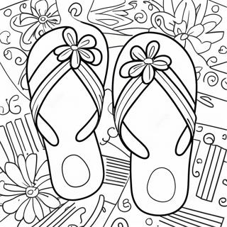 Buntes Flip-Flop Ausmalbild | Flip Flop Ausmalbild