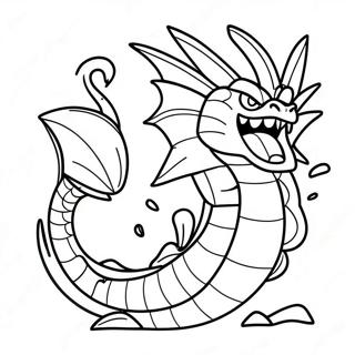 Wütendes Gyarados Ausmalbild | Gyarados Ausmalbild