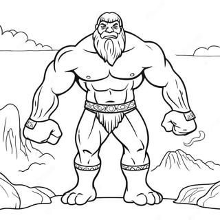 Riesiger Goliath Ausmalbild | David und Goliath Ausmalbild