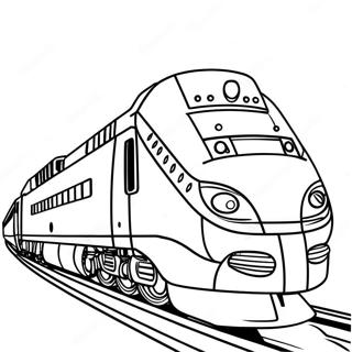 Bunter Amtrak Zug in Bewegung Ausmalbild | Amtrak Zug Ausmalbild