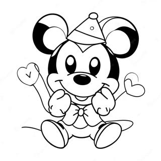 Niedliches Mickey Mouse Valentinstag Ausmalbild | Valentinstag Disney Ausmalbild