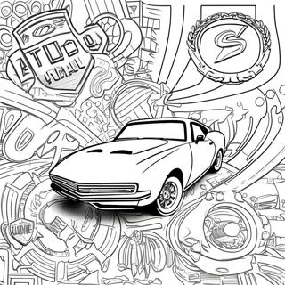 Sportliches Auto-Logo Ausmalbild | Auto Logo Ausmalbild
