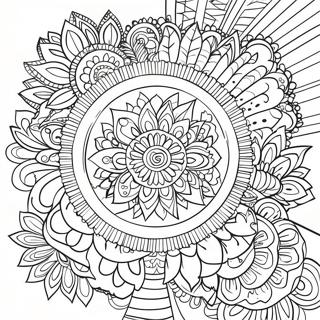 Gute Vibes friedliches Mandala Ausmalbild | Gute Vibes Ausmalbild