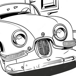 Klassisches Auto der 1950er Jahre Ausmalbild | 1950er Jahre Ausmalbild