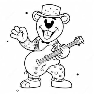 Glamrock Freddy im Konzert Ausmalbild | Glamrock Freddy Ausmalbild