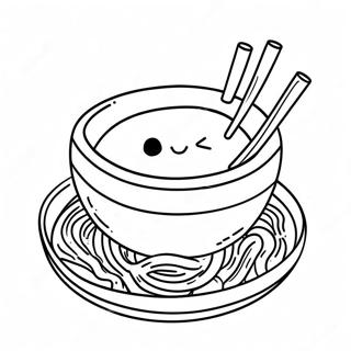 Süße Cartoon-Ramen Ausmalbild | Ramen Ausmalbild