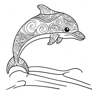 Lisa Frank bunter Delfin Ausmalbild