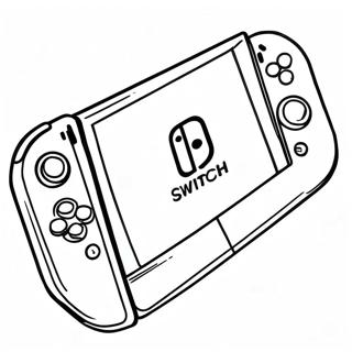 Bunte Nintendo Switch Konsole Ausmalbild | Nintendo Switch Ausmalbild