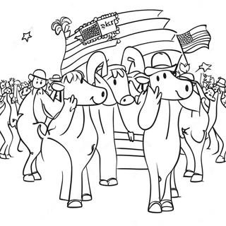 Aufregende Wahlparade Ausmalbild | Wahltag Ausmalbild