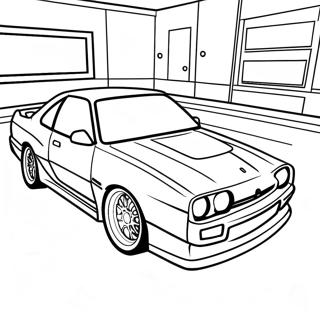 Drift-Auto Ausmalbild | Driftwagen Ausmalbild