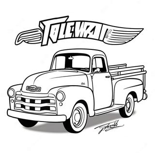 Klassischer Chevy-Truck Ausmalbild | Chevy Truck Ausmalbild