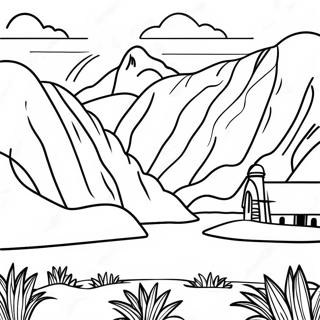 Peruanische Landschaft Ausmalbild | Peru Ausmalbild