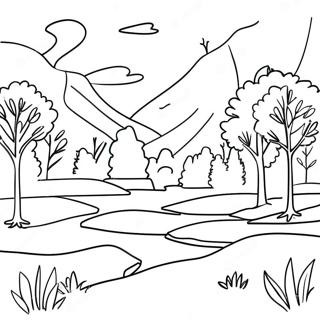 Schöne Tennessee Landschaft Ausmalbild | Tennessee Ausmalbild