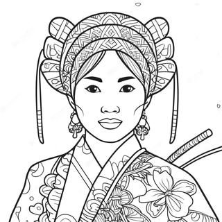 Monat des AAPI-Erbes Ausmalbild | AAPI Ausmalbild