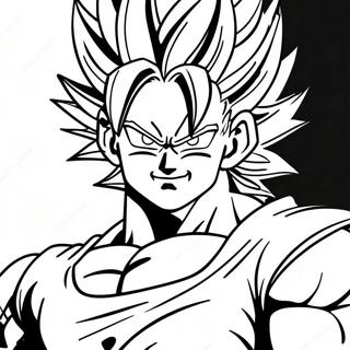 Vegito in Kampfhaltung Ausmalbild | Vegito Ausmalbild
