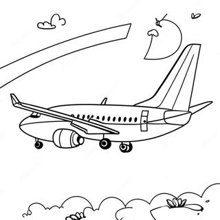 Boeing 737 im Flug Ausmalbild | Boeing 737 Ausmalbild