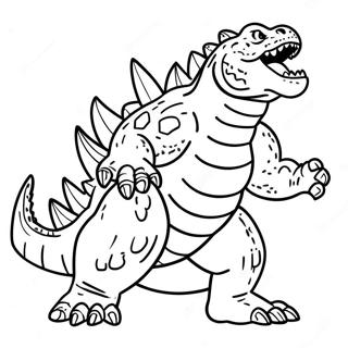 Fiercer Godzilla brüllend Ausmalbild | Godzilla Minus Eins Ausmalbild