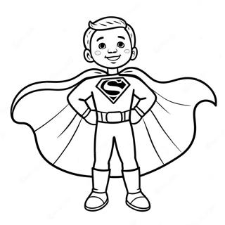 Schwarzer Junge mit Superhelden-Cape Ausmalbild | Schwarzer Junge Ausmalbild