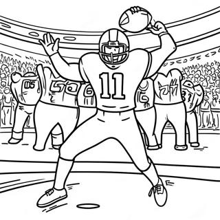 Spannende Superbowl Spielszene Ausmalbild | Superbowl Ausmalbild