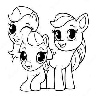 Apple Jack mit Freunden Ausmalbild | Apfel Jack Ausmalbild