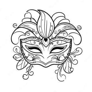 Lebendige Mardi Gras Maske Ausmalbild | Louisiana Ausmalbild