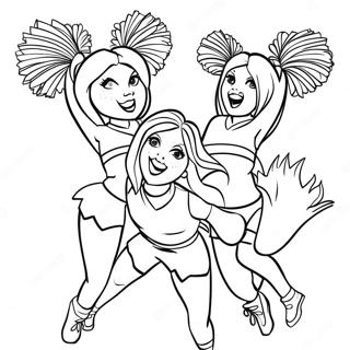 LA Rams Cheerleader in Aktion Ausmalbild | LA Rams Ausmalbild