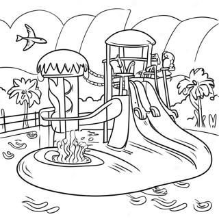 Wasserpark Spaß Ausmalbild | Wasserpark Ausmalbild
