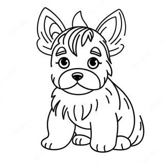 Yorkie Welpe Ausmalbild | Yorkshire Terrier Ausmalbild