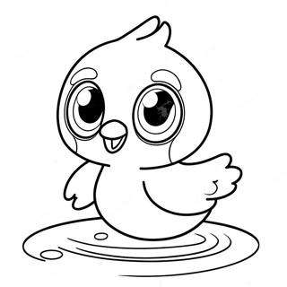 Niedlicher Piplup beim Schwimmen Ausmalbild | Piplup Ausmalbild